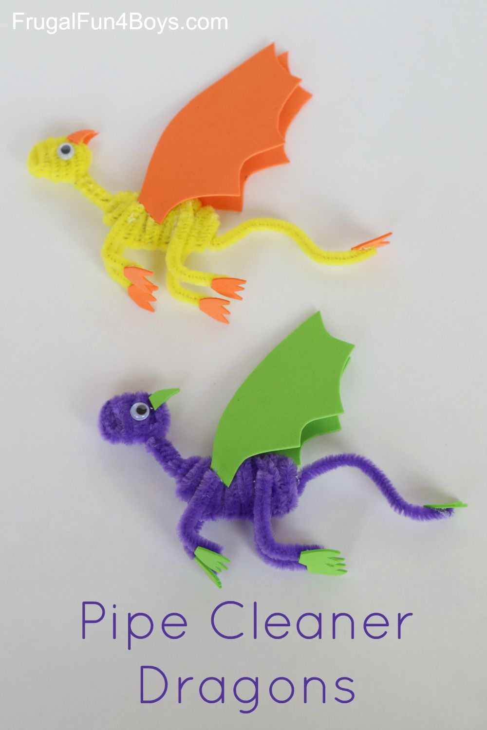 Pipe Cleaner Dragons Craft for Kids - Frugal Fun For Boys and Girls